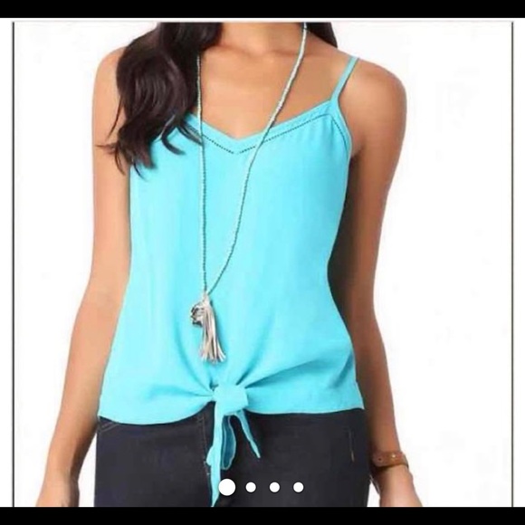 solid tie front cami yellow bebe - Picture 1 of 2